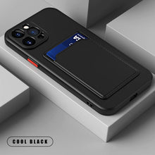 Load image into Gallery viewer, White Soft Wallet Card Holder Phone Case For iPhone 11 12 13 Pro Max Camera Protective Case Wallet Holder Cover Soft Portable Silicone Back Cover Durable Phone Case
