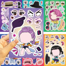 将图片加载到图库查看器，8Sheets Children DIY Puzzle Sticker Games K-POP DEMON HUNTERS Make A Face Funny Assemble Jigsaw Stickers Kids Educational Toys
