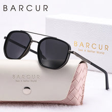 Load image into Gallery viewer, BARCUR Fashionable Trendy Polarized Sunglasses Polygon Frame with Delicate Thickened Striped Design – TAC Lens UV400 Protection for Driving and Outdoor Activities Women’s Fashion Sunglasses for Summer
