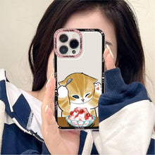 将图片加载到图库查看器，Cute Cat Phone Case For Iphone 11 12 13 Mini Pro Max 14 Pro Max Case Shell Cartoon Patterned Case Cover Soft Clear Cover Flexible Ultra Slim Anti-scratch Bumper Protective Cover For Iphone

