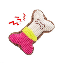 Load image into Gallery viewer, Dog Squeaky Toy - Plush Bone Chew Toy for Small &amp; Medium Puppies
