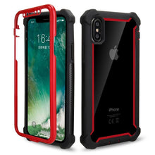 将图片加载到图库查看器，Heavy Duty Shockproof Phone Case For iPhone 14 13 12 Soft Transparent Back Cover Full-Body Clear Bumper Case with Built-in Screen Protector For iPhone
