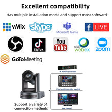 Load image into Gallery viewer, NDI/SDI 4K PTZ Camera 10X 20X zoom Video Conference Live Streaming HDMI USB IP POE 1080P for Church NetMeeting Broadcast Youtube
