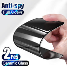将图片加载到图库查看器，Full Cover Ceramics Privacy Glass For iPhone 12 11 13 Pro Max mini Screen Protector For iPhone XS MAX X XR 8 7 6 6S Plus SE 2020 Privacy Tempered Glass Screen Protector Alignment Frame Bubble Free Case Friendly Glass Screen Protector For iPhone
