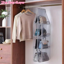 Load image into Gallery viewer, Hanging Closet Organizer Bag - Eco-Friendly 3D Transparent Storage for Tote Bags &amp; Purses
