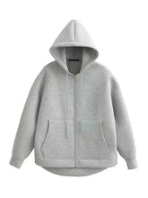 将图片加载到图库查看器，Autumn Women’s Hooded Jacket – Long Sleeve Zipper Coat

