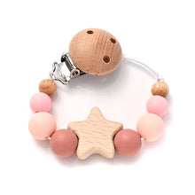 将图片加载到图库查看器，Baby Pacifier Chain Clip Silicone Teether Beads Soother Toy

