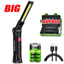 Load image into Gallery viewer, 1pc COB LED Work Light Dimmable USB Rechargeable LED Flashlight Inspection Lamp With Magnet&amp;Hook 14500/18650 Battery Torch light
