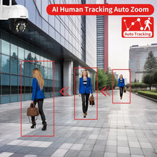 Load image into Gallery viewer, 8MP 4K PTZ WIFI IP Camera Audio Outdoor Night Color Security Home AI Human Detection iCsee  CCTV Surveillance Camera
