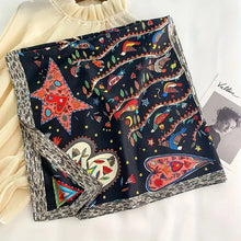 Load image into Gallery viewer, 90x90cm Square Silk-Feel Scarf – Luxury Women’s Shawl &amp; Head Wrap
