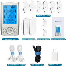 Load image into Gallery viewer, TENS Unit 24 Modes EMS Muscle Stimulator for Pain Relief Rechargeable TENS Machine Massage Physical therapy 10 electrode Pads
