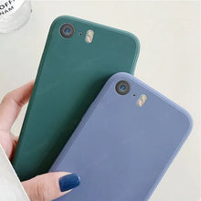 将图片加载到图库查看器，For Cover iPhone 5 Case For Apple iPhone 5 5S SE 2016 Capa New Liquid Silicone Phone Bumper TPU Soft Cover For iPhone 5 Fundas
