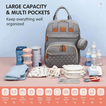将图片加载到图库查看器，3 in 1 Diaper Bag Backpack with Foldable Baby Bed &amp; USB
