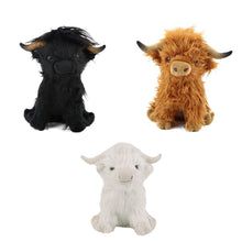 Load image into Gallery viewer, 30cm Simulation Kyloe Cream Highland Cow Animal Plush Doll Soft Stuffed Highland Cow Cattlle Plushie Gift for Kids Boys Girls

