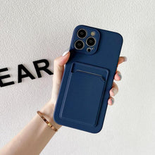 将图片加载到图库查看器，White Luxury Card Holder Phone Case for iPhone 13 12 Pro Wallet Soft Back Cover Shockproof  Cute Protective Case for iPhone Cute Case With Card Holder

