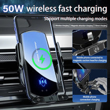 Load image into Gallery viewer, 50W Wireless Charger Car Air Vent Stand Phone Holder Fast Charging Station For Samsung S22 S21 S20 S10 iPhone 12 13 14 Pro Max

