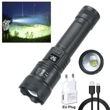 Load image into Gallery viewer, High Strong Power LED Flashlight Tactical Torch USB Rechargeable Zoom Emergency Lights For Outdoor Fishing Work Lighting Lamp
