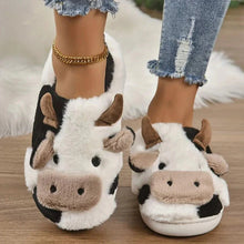 Load image into Gallery viewer, Soft Cow Slippers for Women - Cozy Animal-Themed Home Shoes Fluffy Winter Shoes for Women House Slippers
