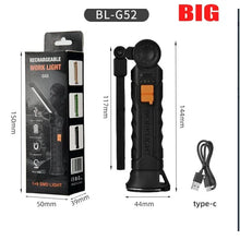 Load image into Gallery viewer, 1pc COB LED Work Light Dimmable USB Rechargeable LED Flashlight Inspection Lamp With Magnet&amp;Hook 14500/18650 Battery Torch light
