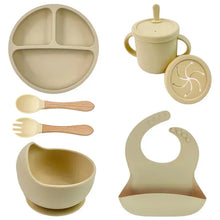 Load image into Gallery viewer, Food Grade Silicone Baby Feeding Dish Set Suction Plate Cup
