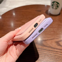 Load image into Gallery viewer, Luxury Leather Square Silicone Wallet Card Holder Phone Case For iPhone 13 12 11 14 Pro Max XS XR X Shockproof Cover Luxury Shockproof Phone Case
