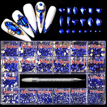 Load image into Gallery viewer, 21 Grid Nail Art Rhinestone Set - Multi-Style Flat Bottom Glass Diamonds
