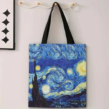 Load image into Gallery viewer, Van Gogh Canvas Bag – Starry Night &amp; Sunflower Oil Painting Handbag
