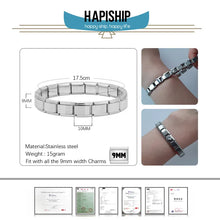 Load image into Gallery viewer, Hapiship New Women's Jewelry 9mm Width Itanlian Elastic Charm Bracelet Fashion Stainless Steel Bangle ST-
