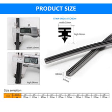 Load image into Gallery viewer, Car Wiper blade Windscreen Strips 14"16"17"18"19"20"21"22"24"26"28" 10mm FR Insert Natural Rubber Strip Car Accessories 1Pcs
