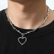 Load image into Gallery viewer, Heart Design Red Stone Hand Bone Shape Chain Women Men Necklace Ins Design Heart Style Charm Korean Chain Men Women Necklace
