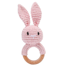 将图片加载到图库查看器，Baby Crochet Rattle Wooden Teether Toy BPA Free
