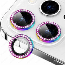 Load image into Gallery viewer, Bling Glitter 9h Hardness Drop-proof Metal Individual Ring Protector For Iphone 14 Pro Max Diamond Metal Camera Protector On For Iphone 14 Plus 14pro Max 14 Pro Camera Protector 3pcs/set Lens Glass
