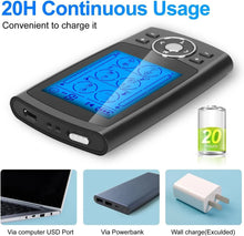 Load image into Gallery viewer, TENS Unit 24 Modes EMS Muscle Stimulator for Pain Relief Rechargeable TENS Machine Massage Physical therapy 10 electrode Pads
