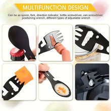将图片加载到图库查看器，Outdoor Survival Tools 5 in 1 Camping Multi-functional EDC Kit Practical Fork Knife Spoon Bottle/Can Opener
