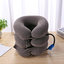 Load image into Gallery viewer, 3 Layer Inflatable Neck Massage Pillow Healthcare Neck Relaxation Cervical Device Traction Drop Collar Therapy Pain Relief
