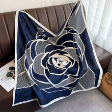 Load image into Gallery viewer, 90x90cm Square Silk-Feel Scarf – Luxury Women’s Shawl &amp; Head Wrap
