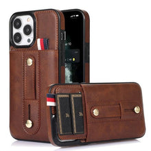 Load image into Gallery viewer, Luxury Leather Phone Case For iPhone 14 13 12 Mini 11 Pro X XS Max XR Business Elegant Men Wallet Card Slot Cover Wallet Case With Card Holder PU Leather iPhone Case
