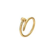 Load image into Gallery viewer, New Women's Nail Rings Classic Copper Gilded Zircon Rings Fashion Personality Lovers Ring Ring Couple Jewelry Free Shipping

