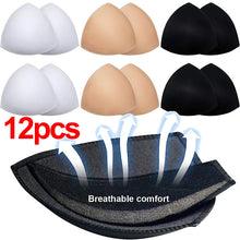 Load image into Gallery viewer, 2/12pcs Bra Pads Soft Sponge Women's Triangle Bra Pad Sports Bra Bikini Pads Yoga Bra Swimsuit Bralettes Nursing Bra Inserts
