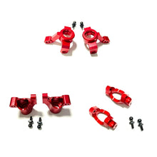 将图片加载到图库查看器，New Metal Upgrade Parts Kit Caster Block Steering Blocks Suspension Arm For Traxxas Latrax Teton 1/18 RC Car Red Parts
