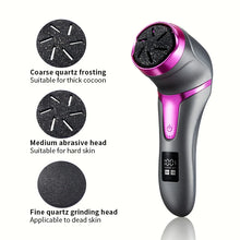 Load image into Gallery viewer, USB rechargeable professional foot care kit with LCD display, 2-speed, multiple heads for removing dead skin
