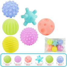 Load image into Gallery viewer, 6Pcs Textured Multi Ball Set for Baby Tactile Training

