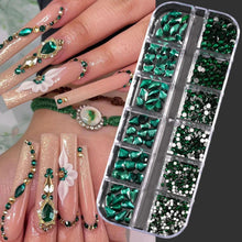 Load image into Gallery viewer, 100/50cm Luxury Crystal Chain Nail Charms - 1.5/2mm Clear &amp; AB Diamond Nail Art Decoration
