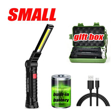 Load image into Gallery viewer, 1pc COB LED Work Light Dimmable USB Rechargeable LED Flashlight Inspection Lamp With Magnet&amp;Hook 14500/18650 Battery Torch light
