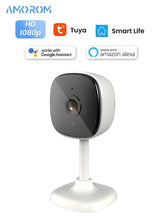 Load image into Gallery viewer, Amorom Indoor Wifi Ip Camera 1080P Pet Baby Monitor Night Vision Ai Detect Surveillance Mini Cameras with Alexa &amp; Google Home
