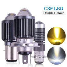 Load image into Gallery viewer, 1PC H4 LED Motorcycle Headlight H6 BA20D P15D CSP Led Lens White Yellow Hi Lo Beam Spotlight Motorbike Scooter Running Lamp
