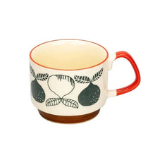 Load image into Gallery viewer, Japanese Flower Coffee Mug Set – Retro Ceramic Cup
