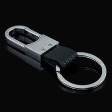 Load image into Gallery viewer, Dalaful Custom Lettering Keyring Keychain Genuine Leather Men's Simple Key chains Holder Keyfob For Car Accessories Gift K212

