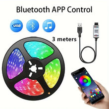 将图片加载到图库查看器，RGB LED Strip Light SMD 5050 USB Remote&amp;APP Control Bluetooth Flexible Tape Diode Ribbon for TV Backdrop Living Room Bedroom
