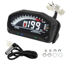 Load image into Gallery viewer, Motorcycle New Adjustable Speedometer 12000 RPM Display Motor Odemeter Tachometer Fuel Level Gauge Dashboard for 1 2 4 Cylinder
